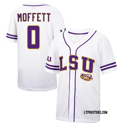 Men's Aiden Moffett LSU Tigers Replica Colosseum Free Spirited Baseball Jersey - White/Purple