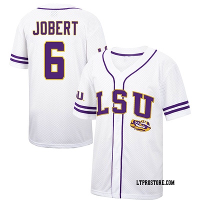 Men's Brayden Jobert LSU Tigers Replica Colosseum Free Spirited Baseball Jersey - White/Purple