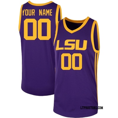 Men's Custom LSU Tigers Replica Basketball Jersey - Purple
