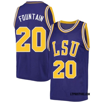 Men's Derek Fountain LSU Tigers Replica Original Retro Brand Performance Basketball Jersey - Purple