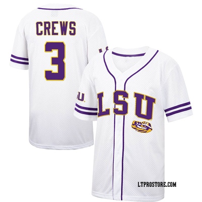 Men's Dylan Crews LSU Tigers Replica Colosseum Free Spirited Baseball Jersey - White/Purple