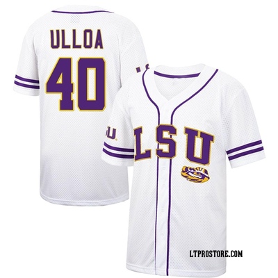 Men's Fidel Ulloa LSU Tigers Replica Colosseum Free Spirited Baseball Jersey - White/Purple