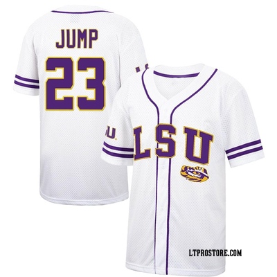 Men's Gage Jump LSU Tigers Replica Colosseum Free Spirited Baseball Jersey - White/Purple