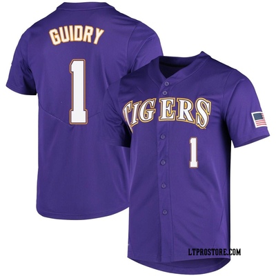 Men's Gavin Guidry LSU Tigers Replica Vapor Untouchable Full-Button Baseball Jersey - Purple