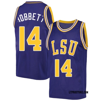 Men's Jaden Bobbett LSU Tigers Replica Original Retro Brand Performance Basketball Jersey - Purple