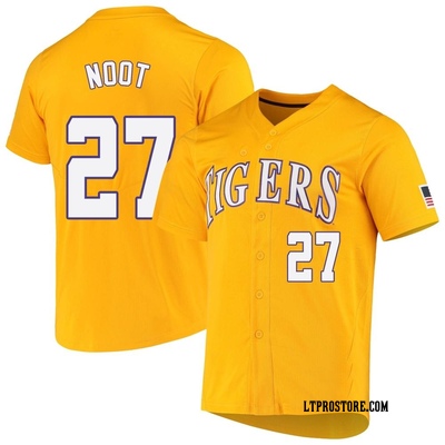 Men's Jaden Noot LSU Tigers Replica Full-Button Baseball Jersey - Yellow