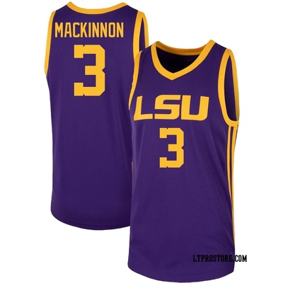 Men's Max Mackinnon LSU Tigers Replica Basketball Jersey - Purple