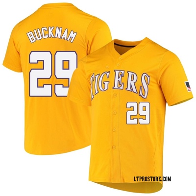 Men's Micah Bucknam LSU Tigers Replica Full-Button Baseball Jersey - Yellow