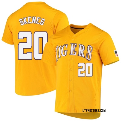 Men's Paul Skenes LSU Tigers Replica Full-Button Baseball Jersey - Yellow