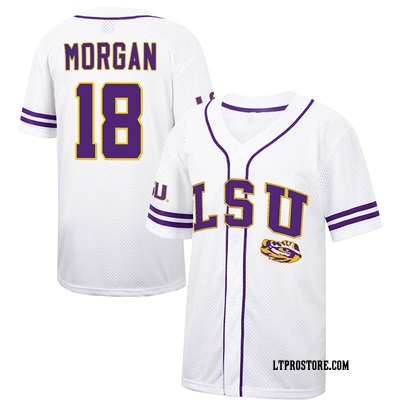 Men's Tre' Morgan LSU Tigers Replica Colosseum Free Spirited Baseball Jersey - White/Purple