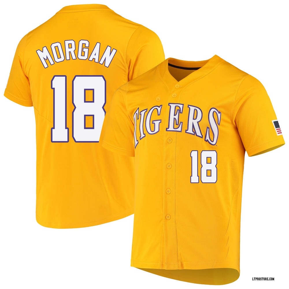 Men's Tre' Morgan LSU Tigers Replica Full-Button Baseball Jersey - Yellow