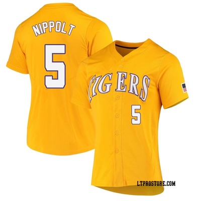 Women's Ben Nippolt LSU Tigers Replica Full-Button Baseball Jersey - Yellow