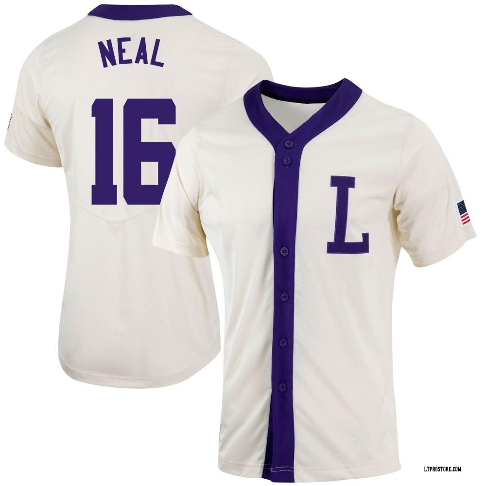 Women's Brady Neal LSU Tigers Replica Natural Full-Button Baseball Jersey