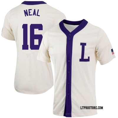 Women's Brady Neal LSU Tigers Replica Natural Full-Button Baseball Jersey