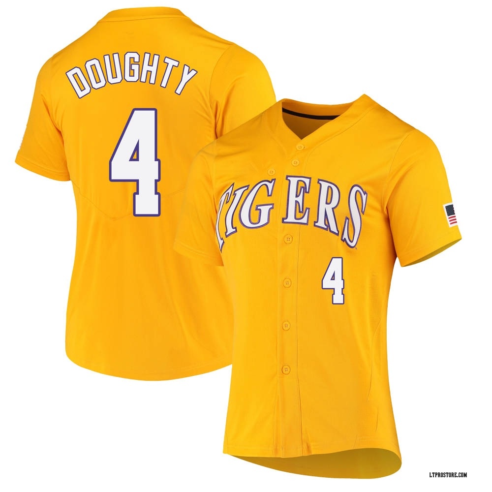 Women's Cade Doughty LSU Tigers Replica Full-Button Baseball Jersey - Yellow