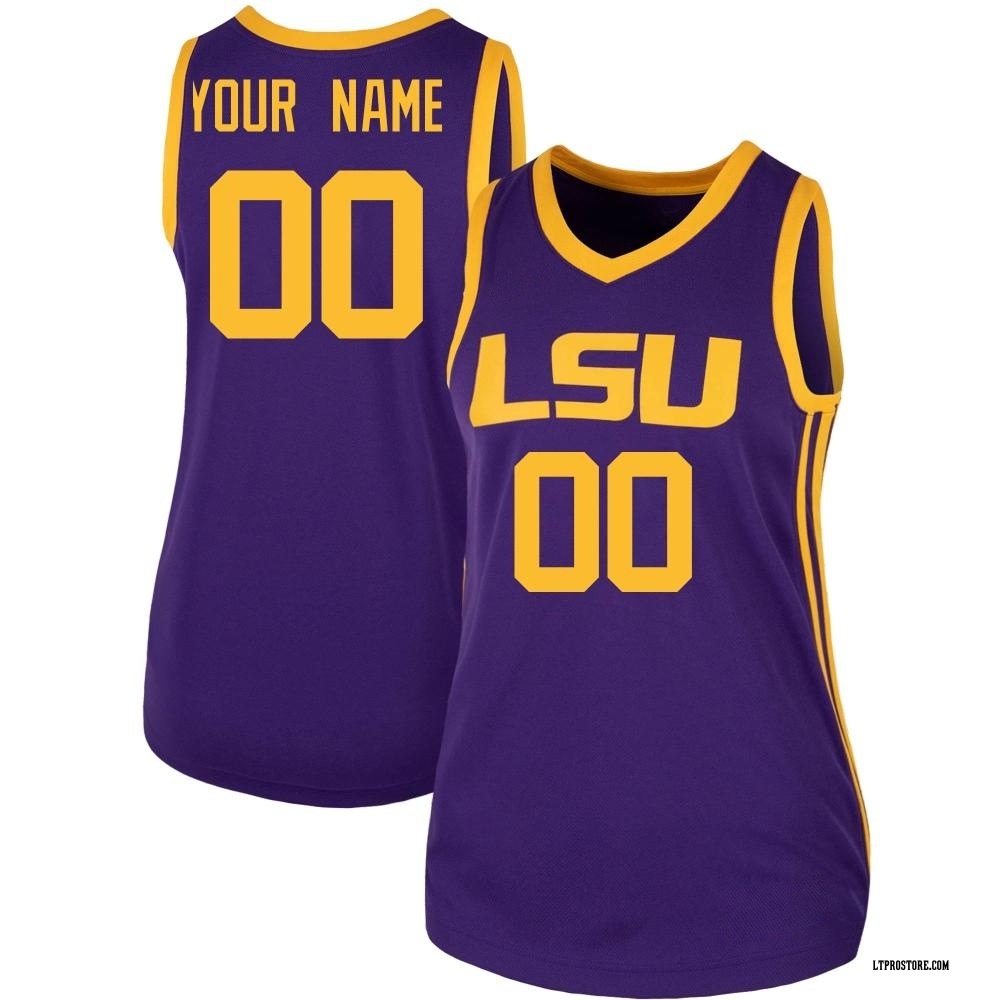 Women's Custom LSU Tigers Replica Basketball Jersey - Purple