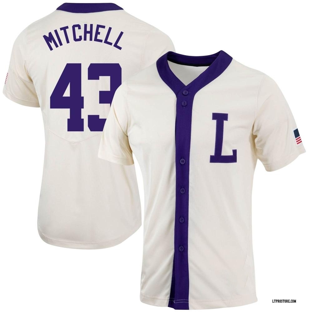 Women's Derrick Mitchell LSU Tigers Replica Natural Full-Button Baseball Jersey