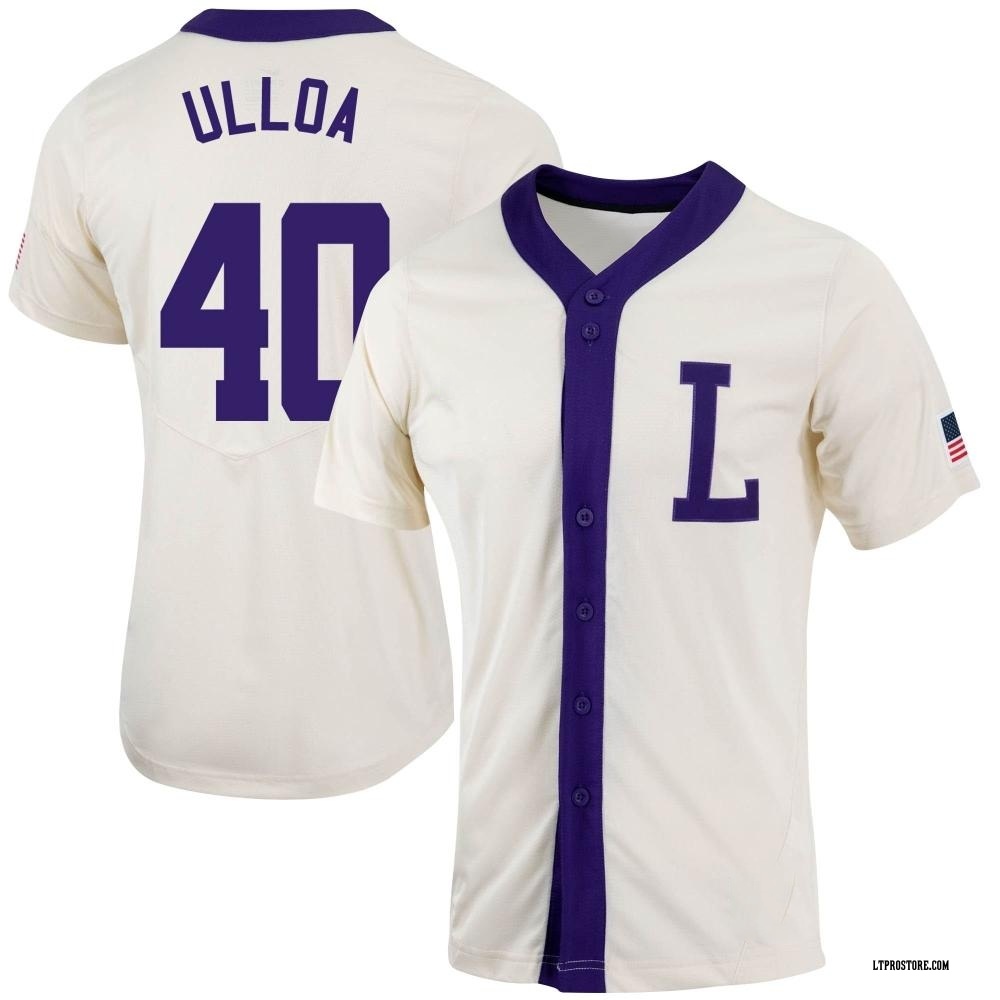 Women's Fidel Ulloa LSU Tigers Replica Natural Full-Button Baseball Jersey