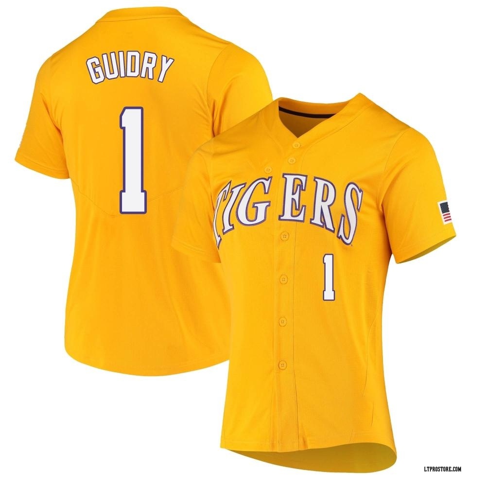 Women's Gavin Guidry LSU Tigers Replica Full-Button Baseball Jersey - Yellow