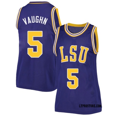 Women's Marcus Vaughn LSU Tigers Replica Original Retro Brand Performance Basketball Jersey - Purple