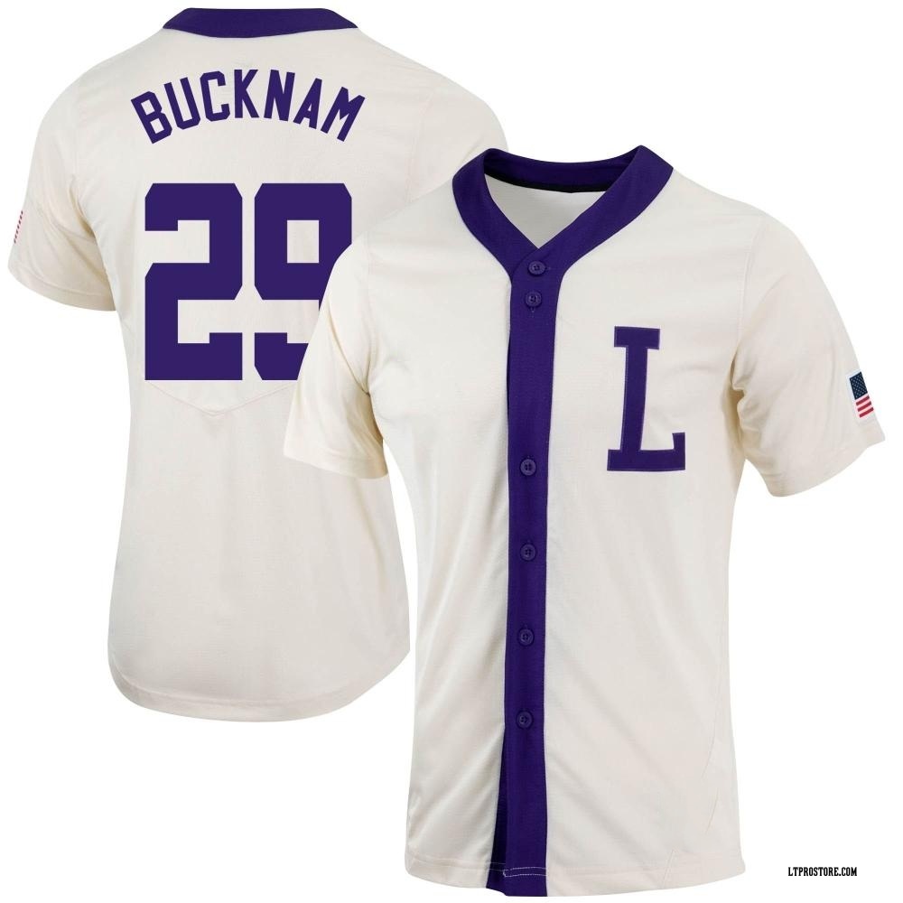 Women's Micah Bucknam LSU Tigers Replica Natural Full-Button Baseball Jersey