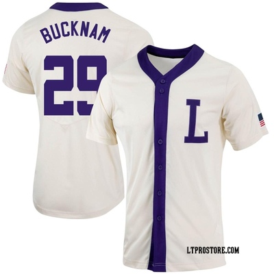 Women's Micah Bucknam LSU Tigers Replica Natural Full-Button Baseball Jersey