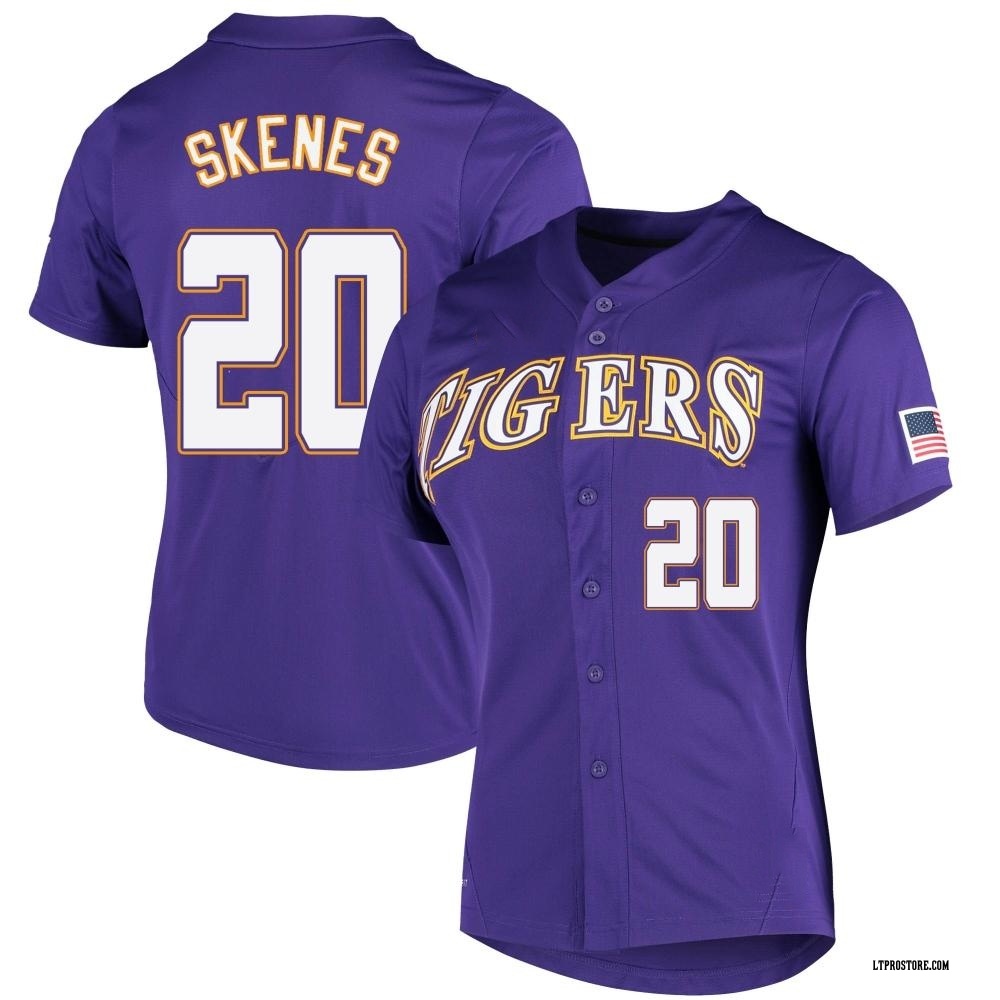 Women's Paul Skenes LSU Tigers Replica Vapor Untouchable Full-Button Baseball Jersey - Purple