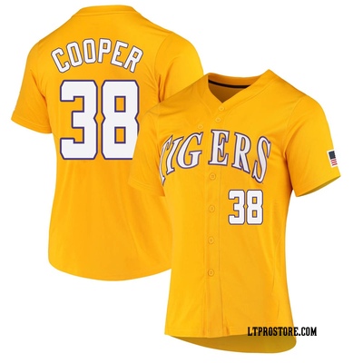 Women's Riley Cooper LSU Tigers Replica Full-Button Baseball Jersey - Yellow
