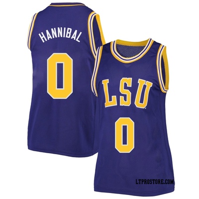 Women's Trae Hannibal LSU Tigers Replica Original Retro Brand Performance Basketball Jersey - Purple
