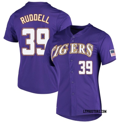 Women's Zeb Ruddell LSU Tigers Replica Vapor Untouchable Full-Button Baseball Jersey - Purple