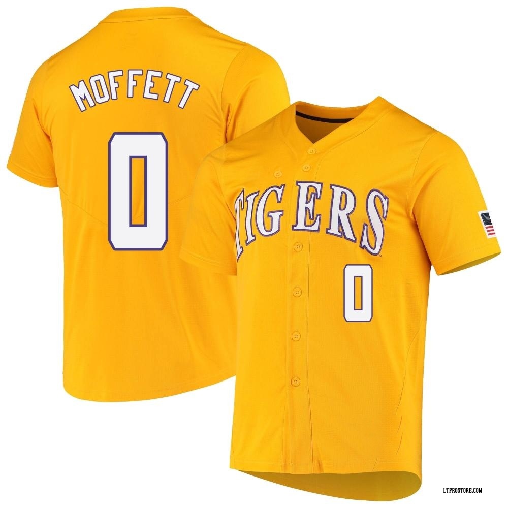 Youth Aiden Moffett LSU Tigers Replica Full-Button Baseball Jersey - Yellow