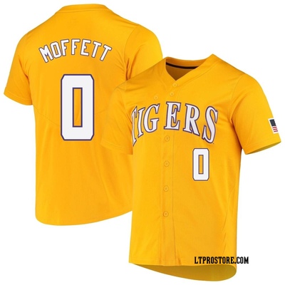 Youth Aiden Moffett LSU Tigers Replica Full-Button Baseball Jersey - Yellow