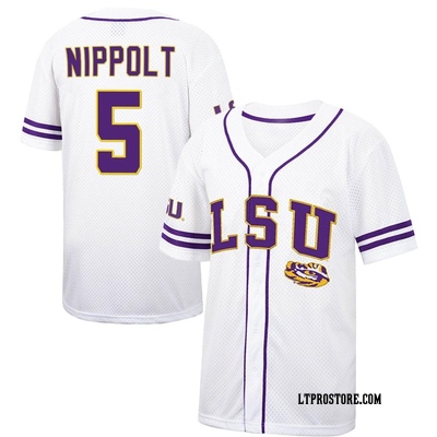 Youth Ben Nippolt LSU Tigers Replica Colosseum Free Spirited Baseball Jersey - White/Purple