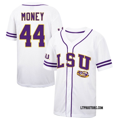 Youth Blake Money LSU Tigers Replica Colosseum Free Spirited Baseball Jersey - White/Purple