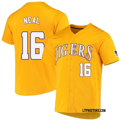 Youth Brady Neal LSU Tigers Replica Full-Button Baseball Jersey - Yellow