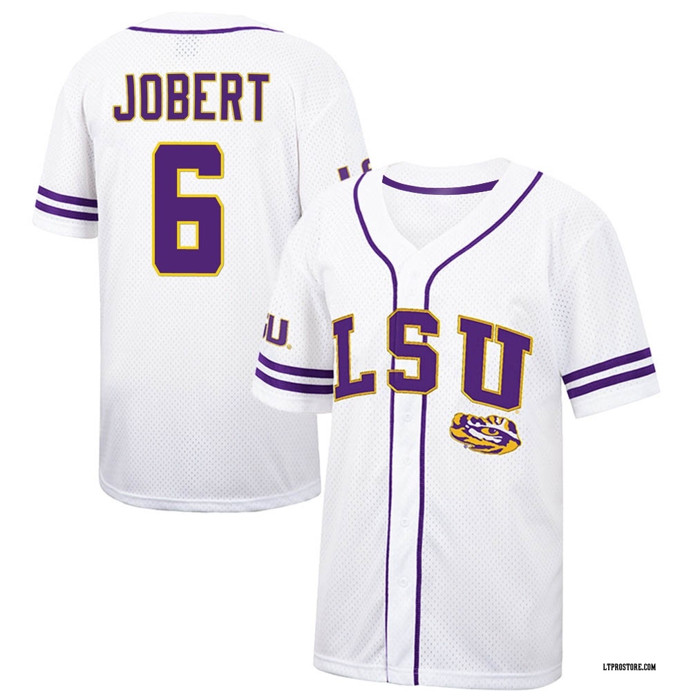 Youth Brayden Jobert LSU Tigers Replica Colosseum Free Spirited Baseball Jersey - White/Purple