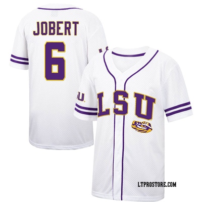 Youth Brayden Jobert LSU Tigers Replica Colosseum Free Spirited Baseball Jersey - White/Purple