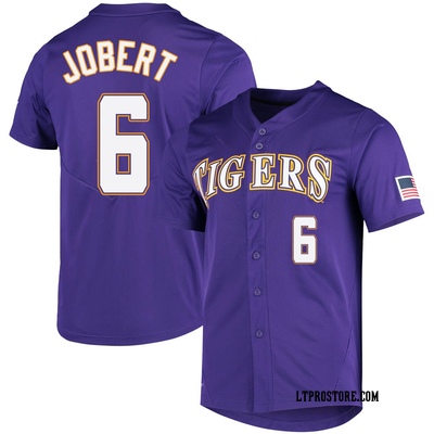 Youth Brayden Jobert LSU Tigers Replica Vapor Untouchable Full-Button Baseball Jersey - Purple