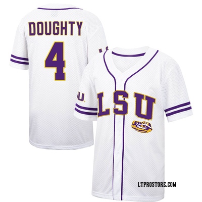 Youth Cade Doughty LSU Tigers Replica Colosseum Free Spirited Baseball Jersey - White/Purple