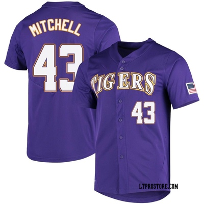 Youth Derrick Mitchell LSU Tigers Replica Vapor Untouchable Full-Button Baseball Jersey - Purple