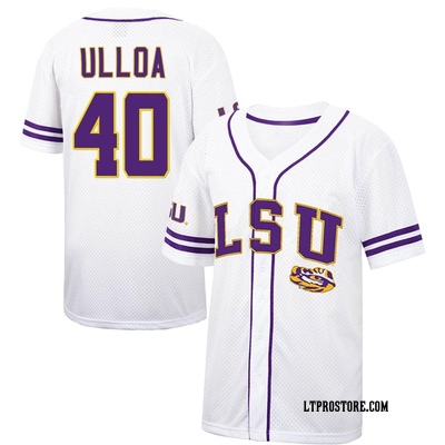 Youth Fidel Ulloa LSU Tigers Replica Colosseum Free Spirited Baseball Jersey - White/Purple
