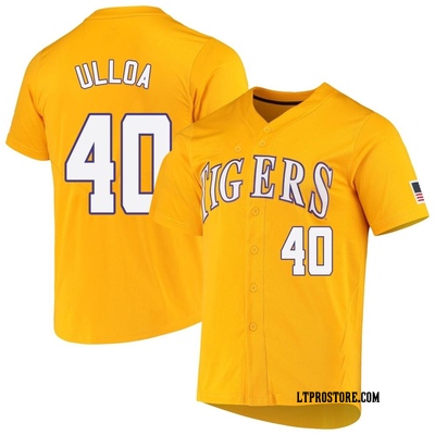 Youth Fidel Ulloa LSU Tigers Replica Full-Button Baseball Jersey - Yellow