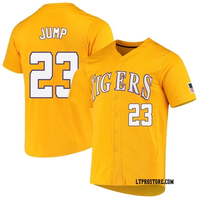 Youth Gage Jump LSU Tigers Replica Full-Button Baseball Jersey - Yellow