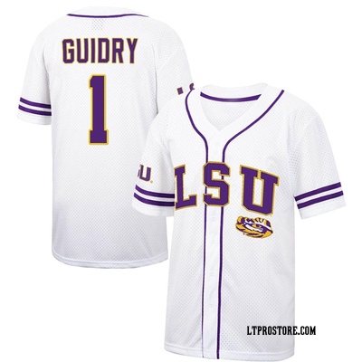 Youth Gavin Guidry LSU Tigers Replica Colosseum Free Spirited Baseball Jersey - White/Purple