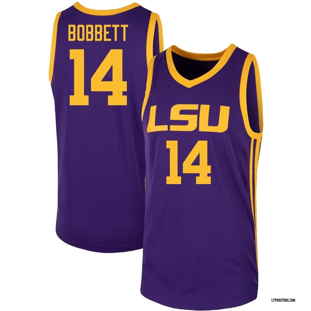 Youth Jaden Bobbett LSU Tigers Replica Basketball Jersey - Purple