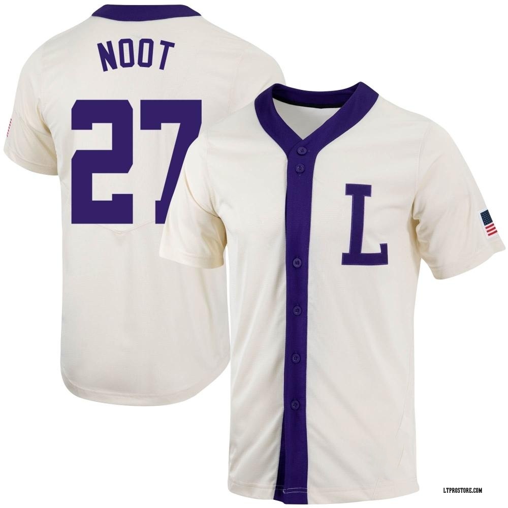 Youth Jaden Noot LSU Tigers Replica Natural Full-Button Baseball Jersey