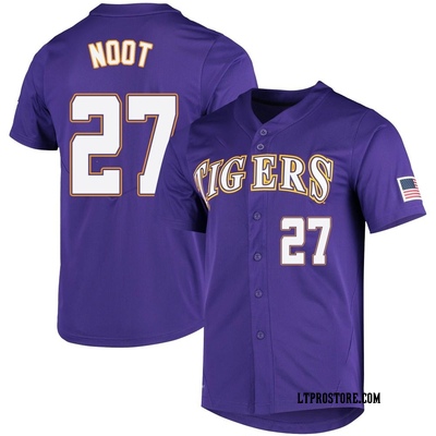 Youth Jaden Noot LSU Tigers Replica Vapor Untouchable Full-Button Baseball Jersey - Purple