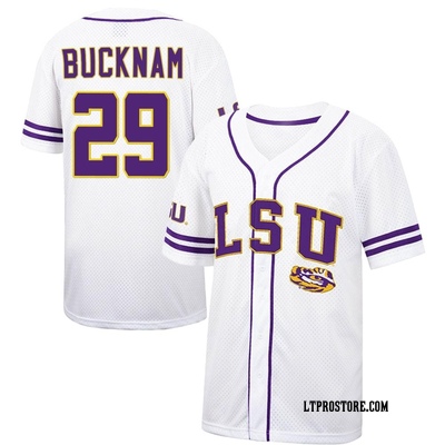 Youth Micah Bucknam LSU Tigers Replica Colosseum Free Spirited Baseball Jersey - White/Purple