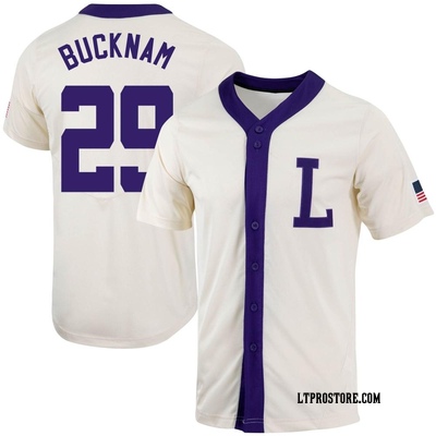 Youth Micah Bucknam LSU Tigers Replica Natural Full-Button Baseball Jersey