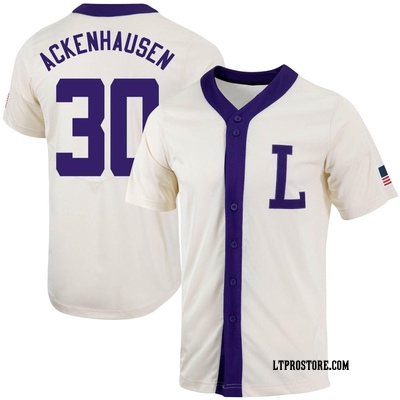 Youth Nate Ackenhausen LSU Tigers Replica Natural Full-Button Baseball Jersey